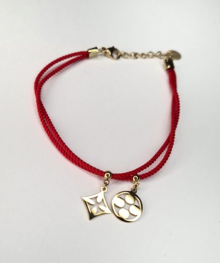 Geometric Red - bransoletka sznurkowa