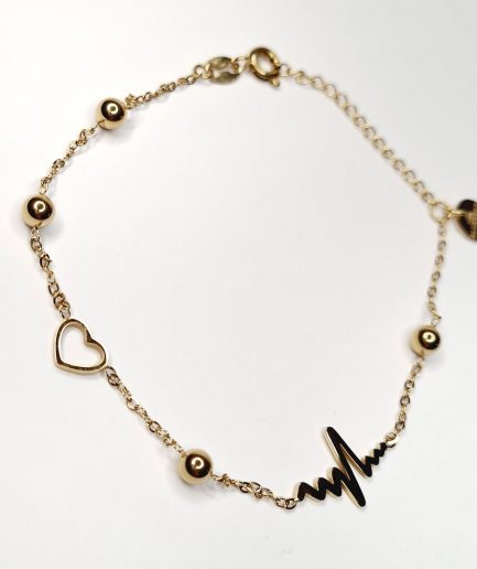 Heartbeat - bransoletka stal nierdzewna , złota